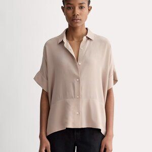 Everlane The Washable Clean Silk Short-Sleeve Square Shirt NWT